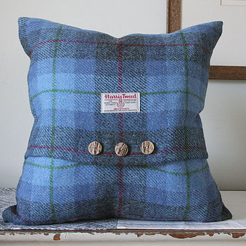Bluebell Wood Harris Tweed Cushion, 3 of 8