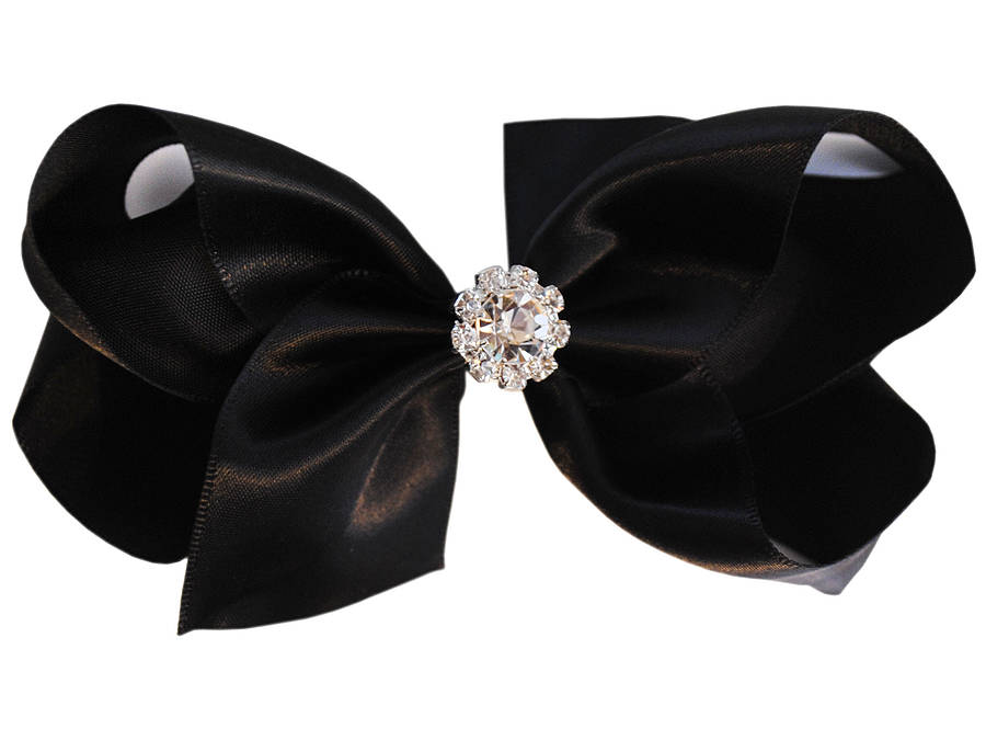 satin bow with sparkly crystal centre by candy bows ...
