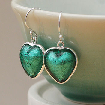 Murano Glass And Silver Heart Earring, 4 of 12