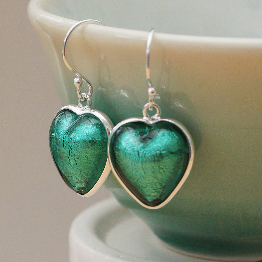 thumbnail image 2 of Glass Of Venice Murano Glass Heart Earrings - Handmade Sky Blue Italian Jewelry 2 of 9