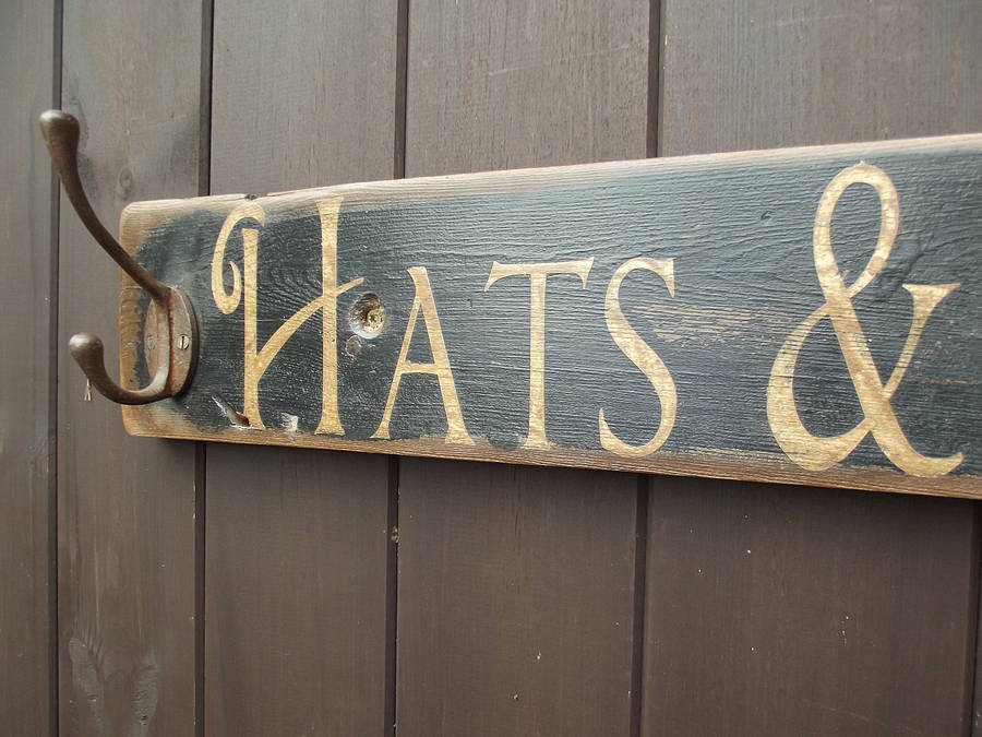 vintage style hat and coat hook board by woods vintage home interiors