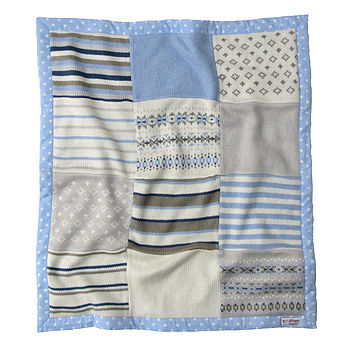 Blue Fairisle Knitted Baby Blanket, 2 of 6