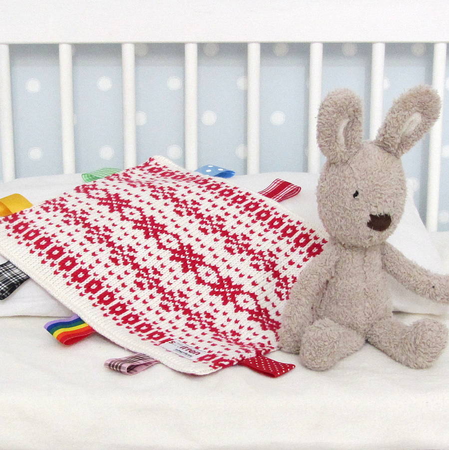 Festive Fairisle Baby Comfort Blanket By smitten knits ...