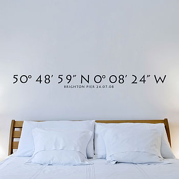 Personalised Coordinates Wall Sticker, 2 of 6