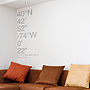 Personalised Coordinates Wall Sticker, thumbnail 3 of 6