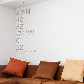 Personalised Coordinates Wall Sticker, 3 of 6