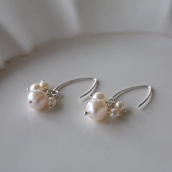 Mini Pearl Cluster Earrings, 5 of 7