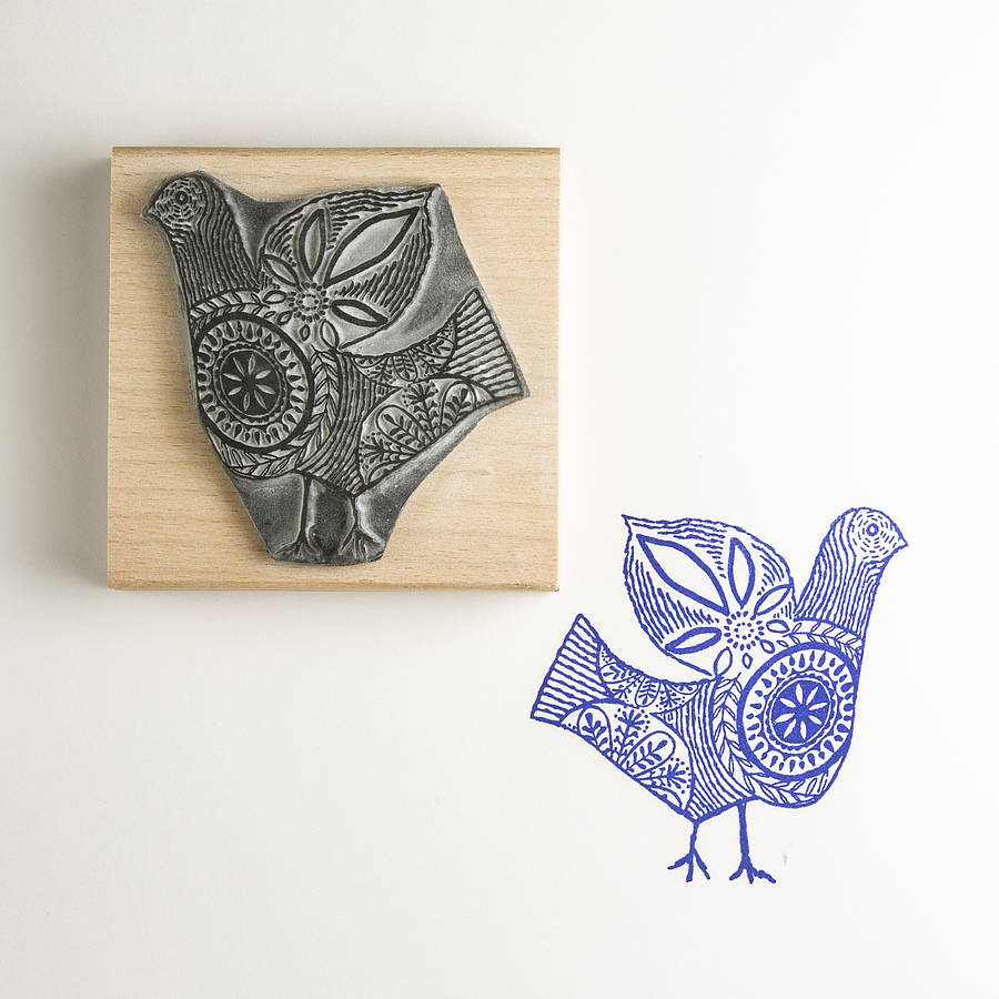 stitch bird handmade stamp by noolibird rubber stamps