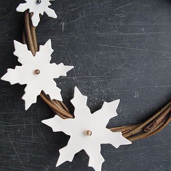 Porcelain Snowflake And Willow Wreath, 2 of 4