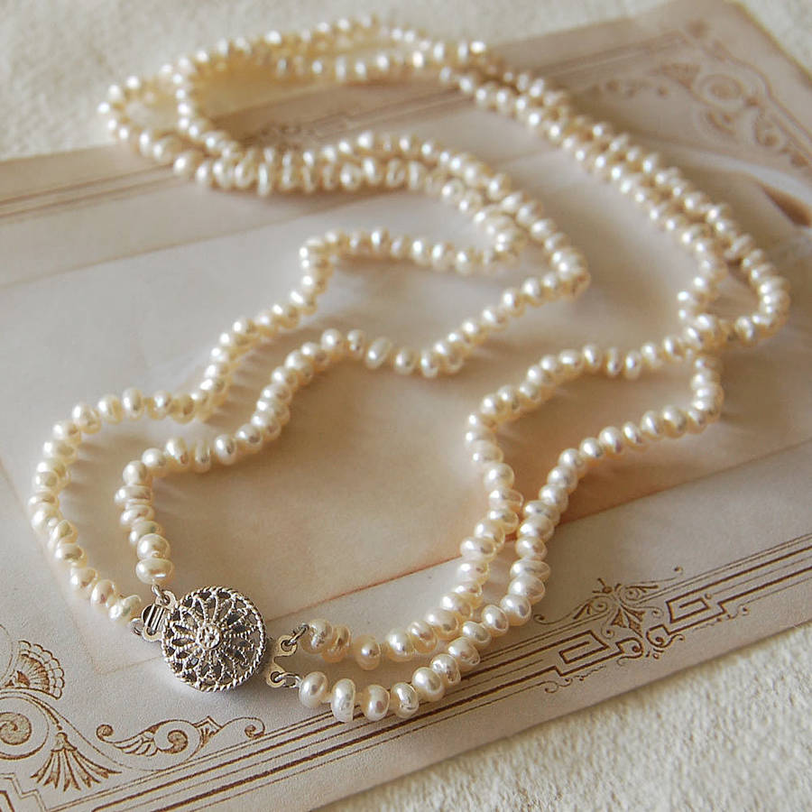Double Strand Pearl Necklace By Highland Angel 6890