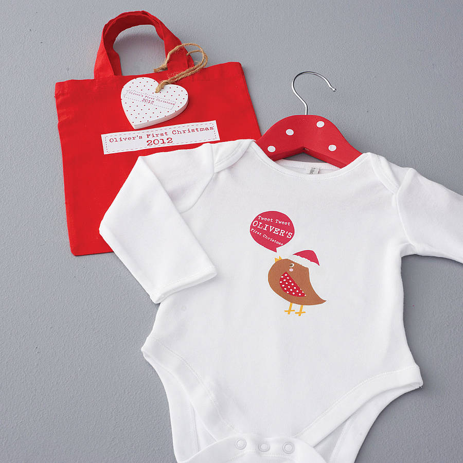 Baby's First Christmas Baby Grow Gift Set By TillieMint