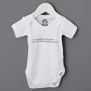 Personalised Baby Thoughts Cotton Babygrow, 3 of 11