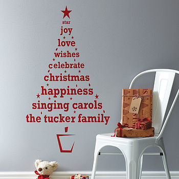 Personalised Christmas Tree Wall Sticker, 3 of 6