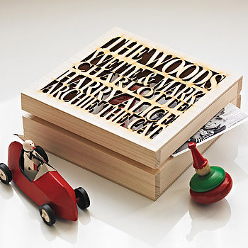Personalised Wooden Family Keepsake Box, 6 of 6