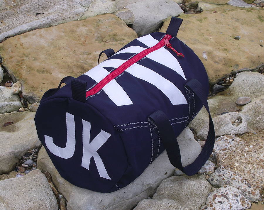 Personalised Seaview Navy Blue Kit Bags
