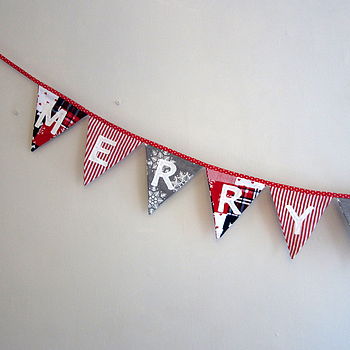 'merry christmas' scandinavian bunting by the fairground ...