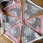 Christmas Bunting Snowflakes And Red Stripes, thumbnail 1 of 4
