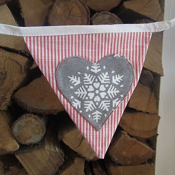 Christmas Bunting Snowflakes And Red Stripes, 3 of 4