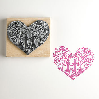 You And Me Heart Rubber Stamp, 2 of 5