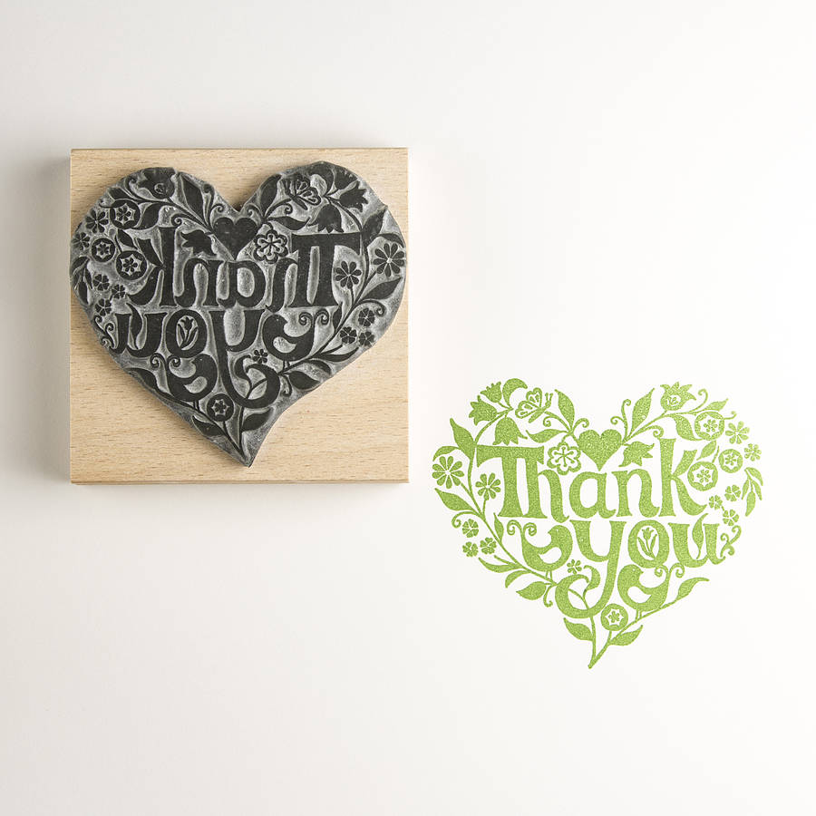 Thank You Heart Rubber Stamp