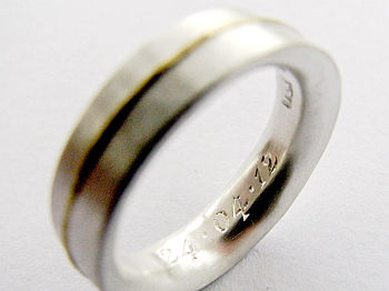 Eclipse Two Tone Sterling Silver And 18ct Gold Ring, 8 of 9