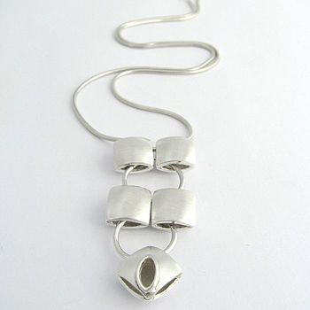 Charming Sterling Silver Cushion Pendant Necklace, 2 of 3