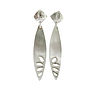 Long Handmade Sterling Silver Leaf Earrings, thumbnail 1 of 2
