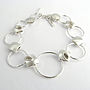Harmony Cushion And Hoop Sterling Silver Charm Bracelet, thumbnail 1 of 2