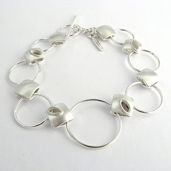 Harmony Cushion And Hoop Silver Charm Bracelet By Tlk ...