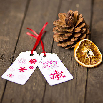 Snowflakes Christmas Gift Tags Recycled, 6 of 6