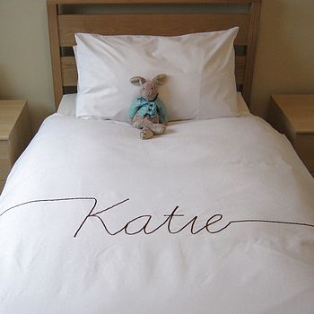 Personalised Script Font Duvet Cover, 2 of 11