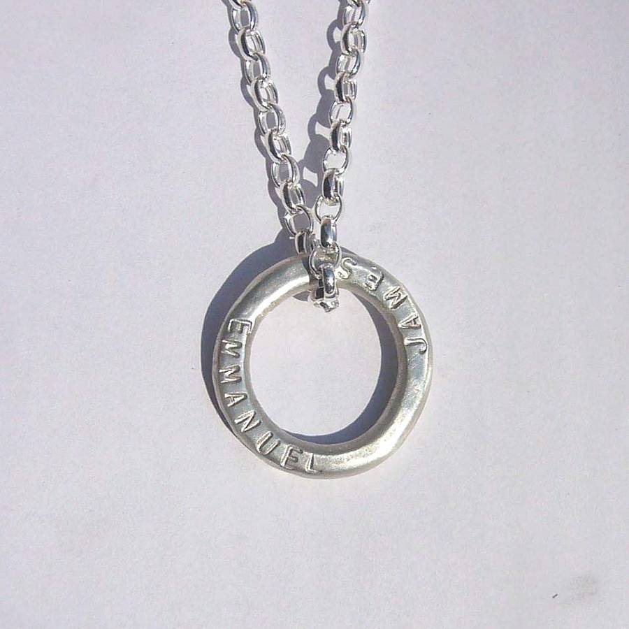 Unisex Silver Halo Necklace By Milly Moore