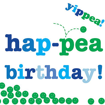 'Hap Pea Birthday' Greetings Card, 3 of 3