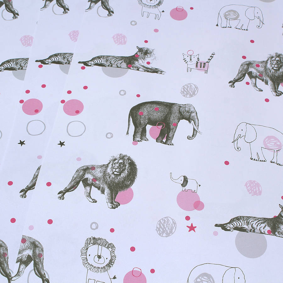 circus animal wrapping paper pack by the chalk lion
