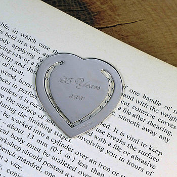 Personalised Sterling Silver Heart Bookmark, 2 of 4