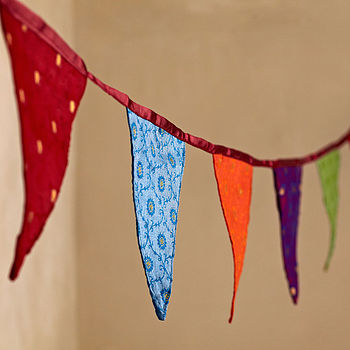Handcrafted Sari Bunting For Indoor Or Outdoor, 9 of 9