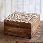 Hand Carved Wooden Leaf Design Box, thumbnail 7 of 7