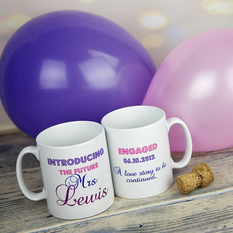 Engagement Coffee Mugs, Engagement Announcement, Just 