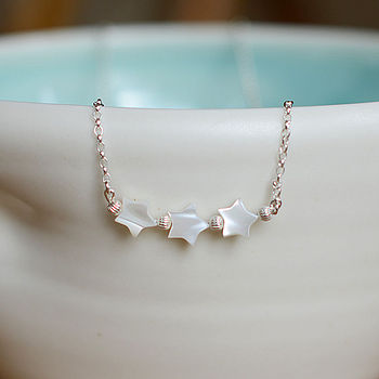 Silver & Mother Of Pearl Star Necklace, 2 of 4