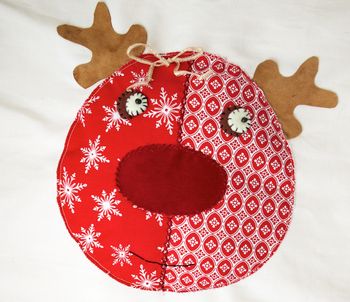 Personalised Santa Sack With Rudolph, 4 of 8