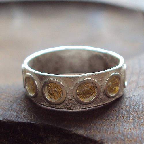 Silver And Gold Circle Band Ring By Laura Creer | notonthehighstreet.com