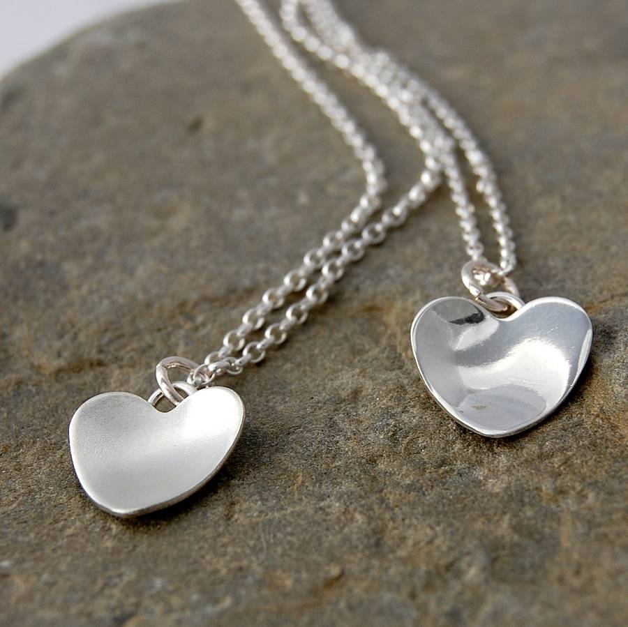 silver handmade heart necklace by alison moore designs