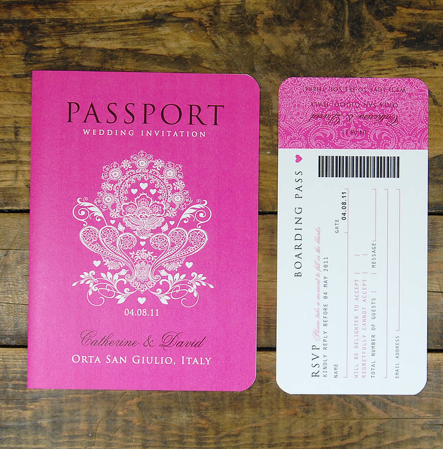 Passport Style Invitation Template 2