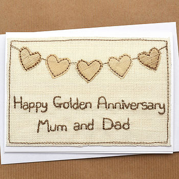 Bunting Golden Wedding Anniversary Card, 2 of 3