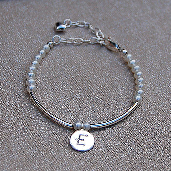Personalised Girls Silver And Pearl Bracelet, 6 of 10