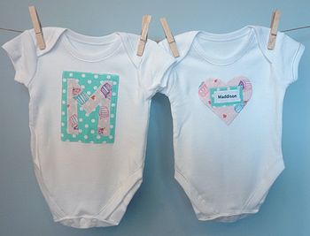 Set Of Two Personalised Baby Vests, 4 of 9