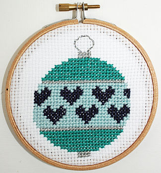 Christmas Baubles Cross Stitch Kit, 7 of 9