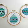 Christmas Baubles Cross Stitch Kit, thumbnail 9 of 9