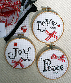 Love Joy And Peace Cross Stitch Kit, 2 of 9