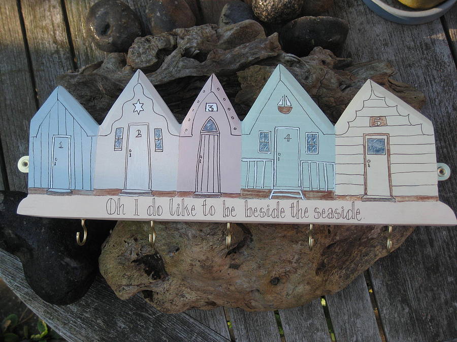 Five Beach Huts Key Holder/Hanging Decoration, 1 of 9